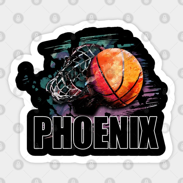 Retro Pattern Phoenix Basketball Classic Style Sticker by Frozen Jack monster